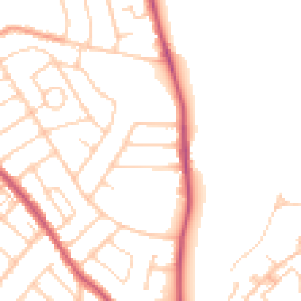Daytime road noise heatmap for SO15 7PQ