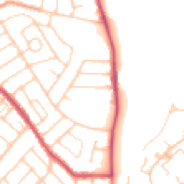 Daytime road noise heatmap for SO15 7PR