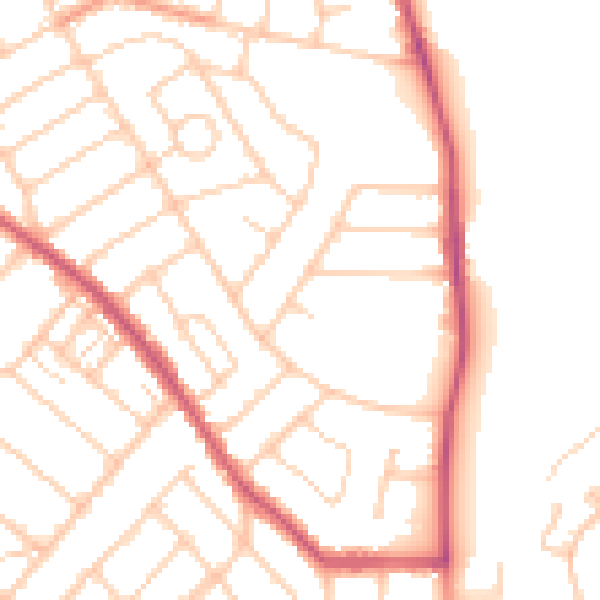 Daytime road noise heatmap for SO15 7PT