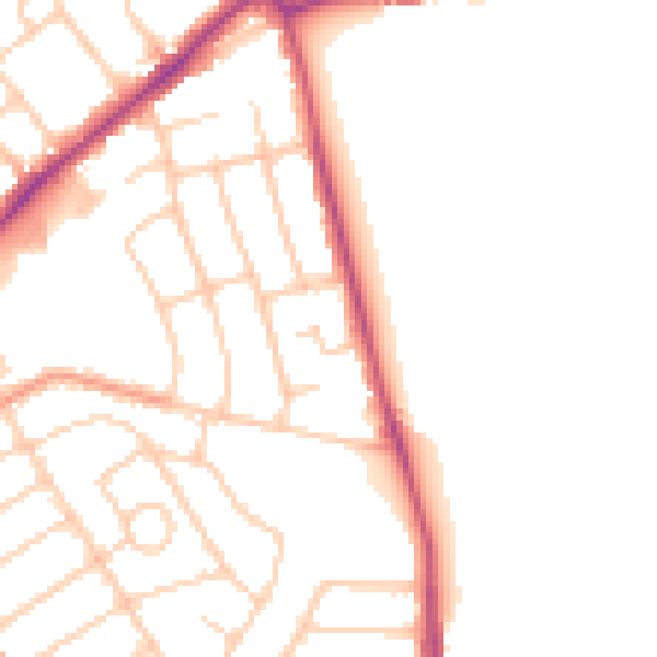 Daytime road noise heatmap for SO15 7PY