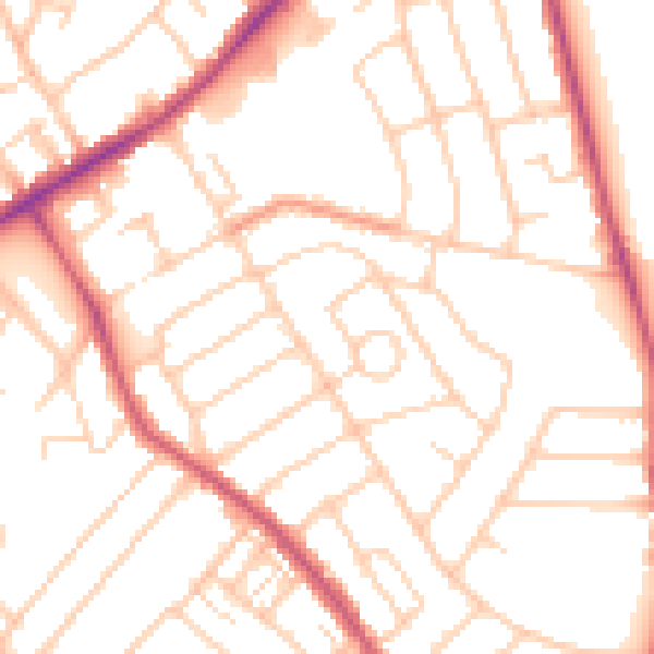 Daytime road noise heatmap for SO15 7QB