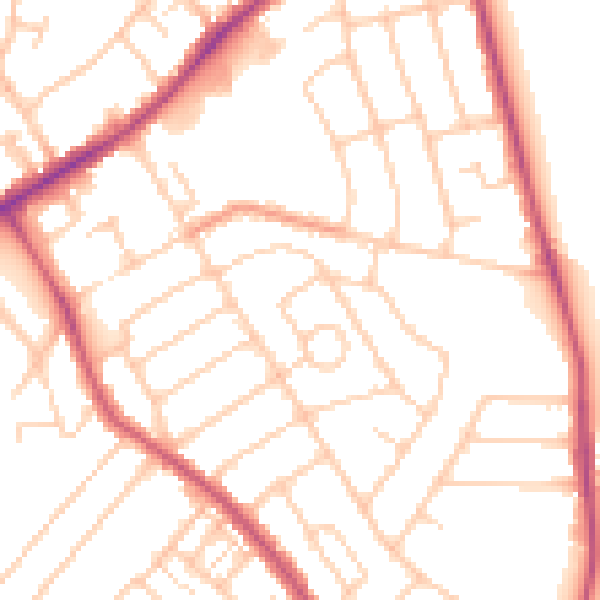 Daytime road noise heatmap for SO15 7QD