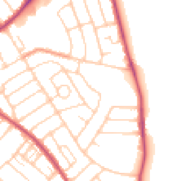 Daytime road noise heatmap for SO15 7QS