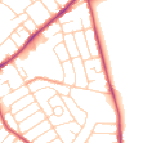 Daytime road noise heatmap for SO15 7RH