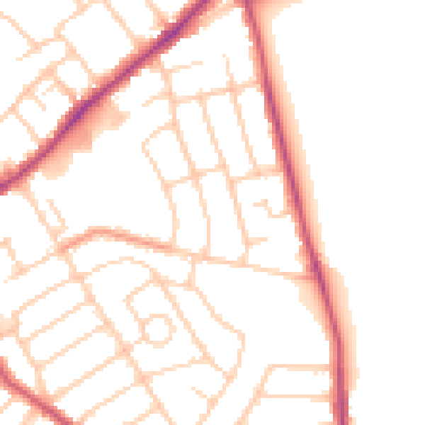 Daytime road noise heatmap for SO15 7RJ