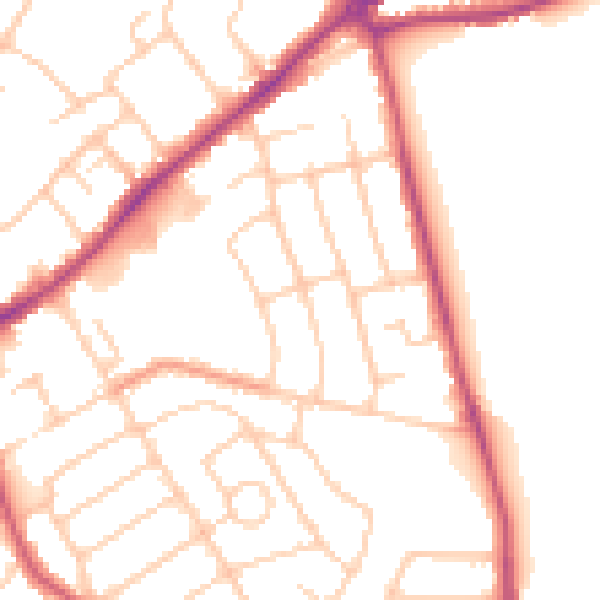 Daytime road noise heatmap for SO15 7RL
