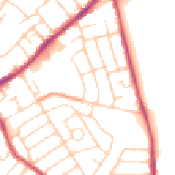 Daytime road noise heatmap for SO15 7RR