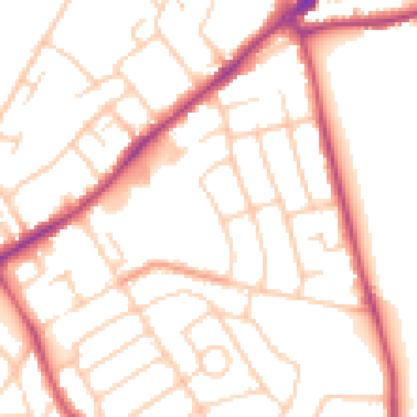 Daytime road noise heatmap for SO15 7RS