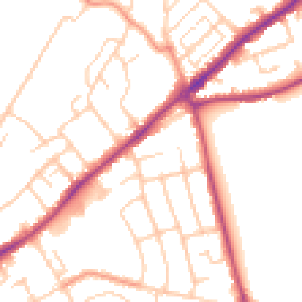 Daytime road noise heatmap for SO15 7RX