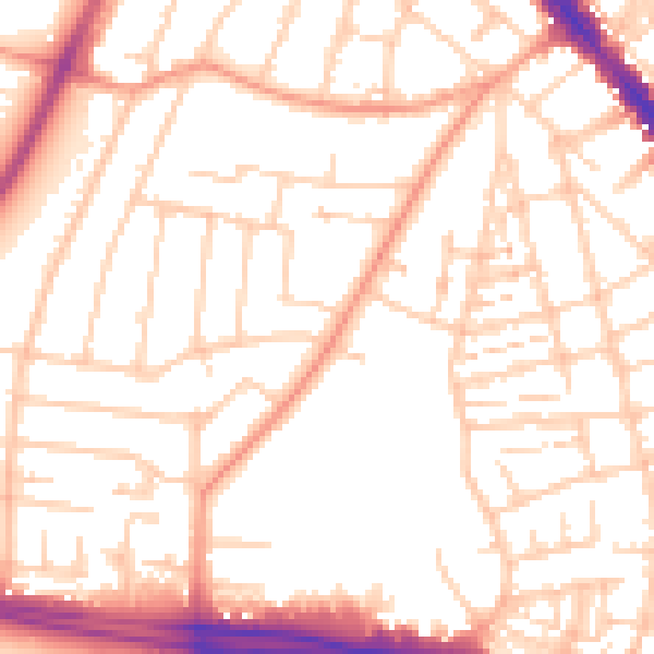 Daytime road noise heatmap for SO15 8PB