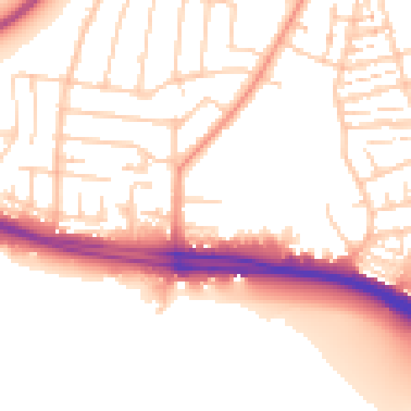 Daytime road noise heatmap for SO15 8PJ