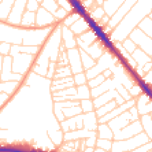 Daytime road noise heatmap for SO15 8PR