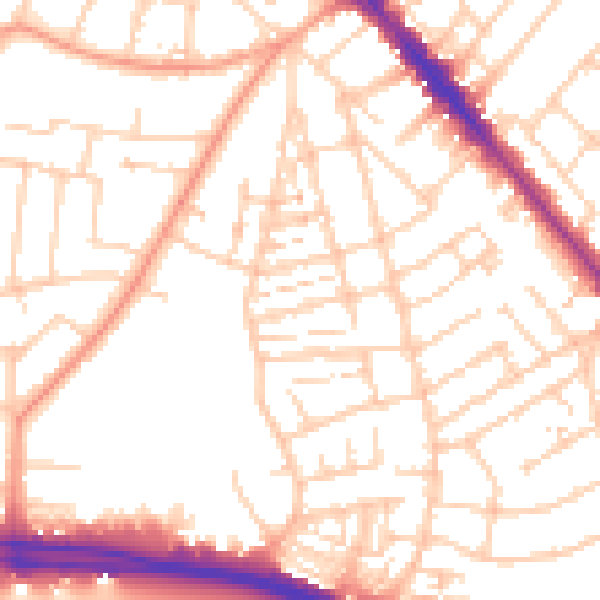 Daytime road noise heatmap for SO15 8QP