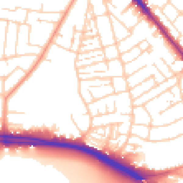 Daytime road noise heatmap for SO15 8QU