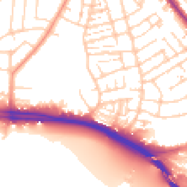 Daytime road noise heatmap for SO15 8RD