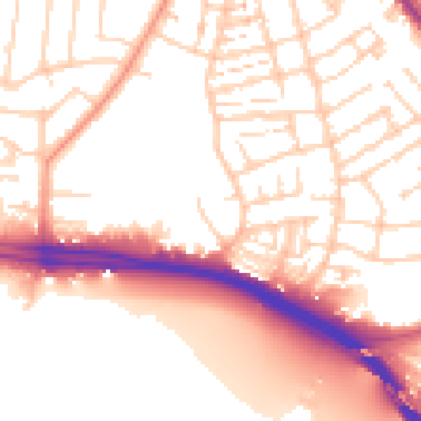 Daytime road noise heatmap for SO15 8RH