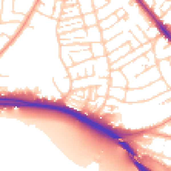 Daytime road noise heatmap for SO15 8RJ