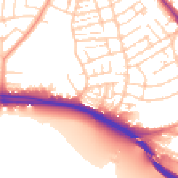 Daytime road noise heatmap for SO15 8RX