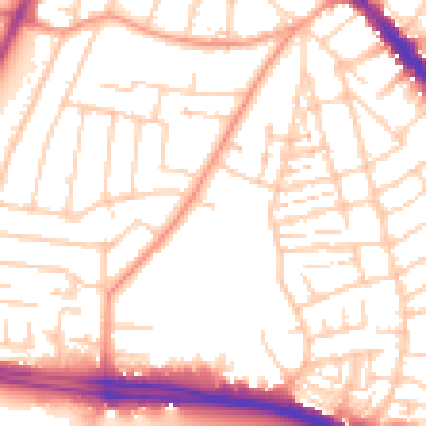 Daytime road noise heatmap for SO15 8RZ