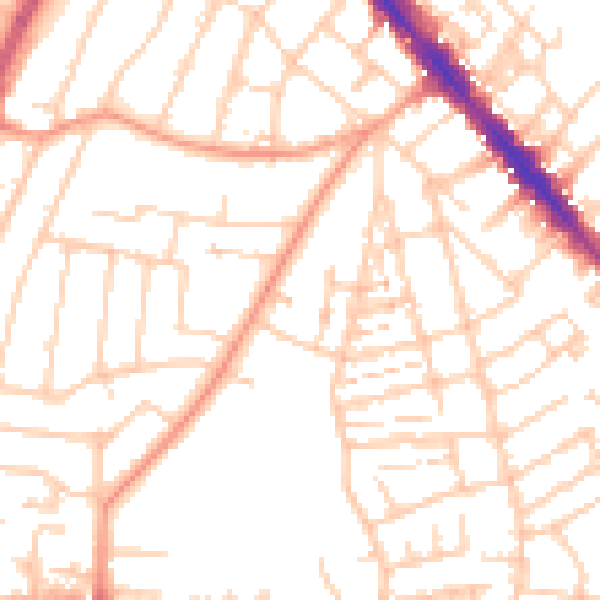 Daytime road noise heatmap for SO15 8SD