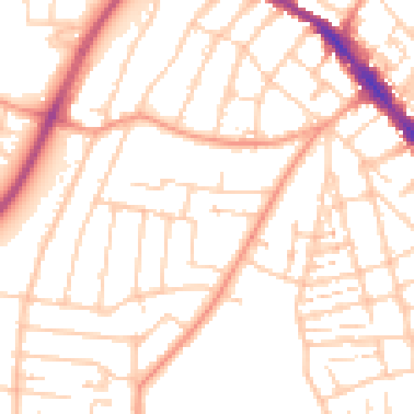 Daytime road noise heatmap for SO15 8SL