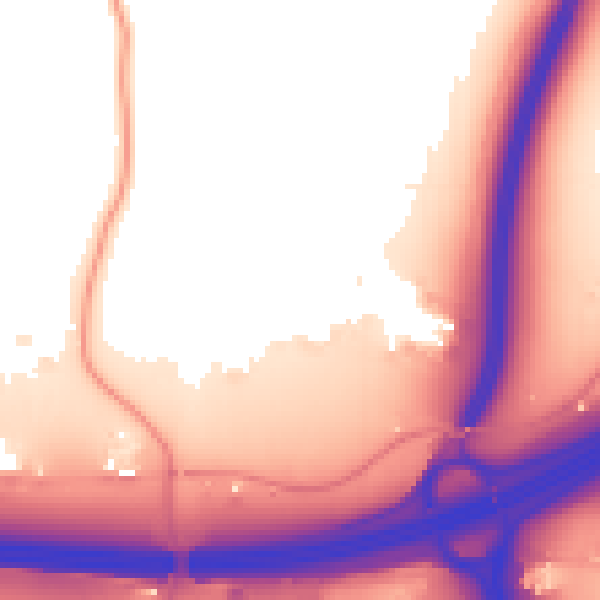 Daytime road noise heatmap for SO16 0AN