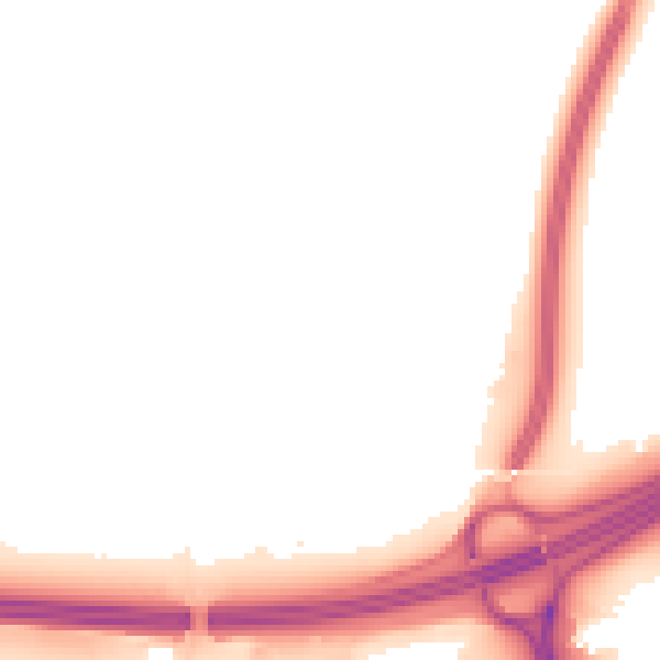 Night-time road noise heatmap for SO16 0AN