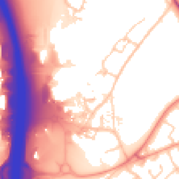 Daytime road noise heatmap for SO16 0AY