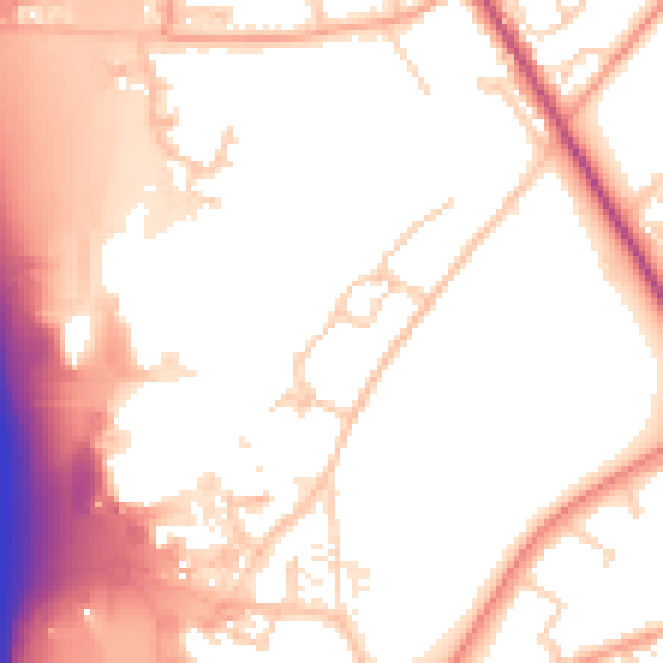 Daytime road noise heatmap for SO16 0BJ