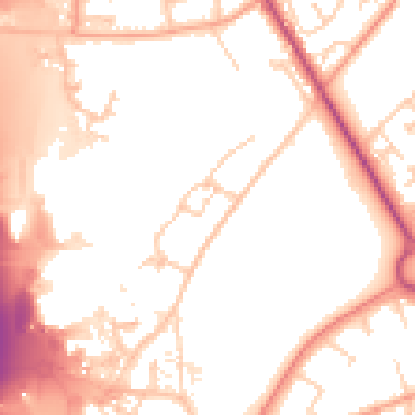 Daytime road noise heatmap for SO16 0BL