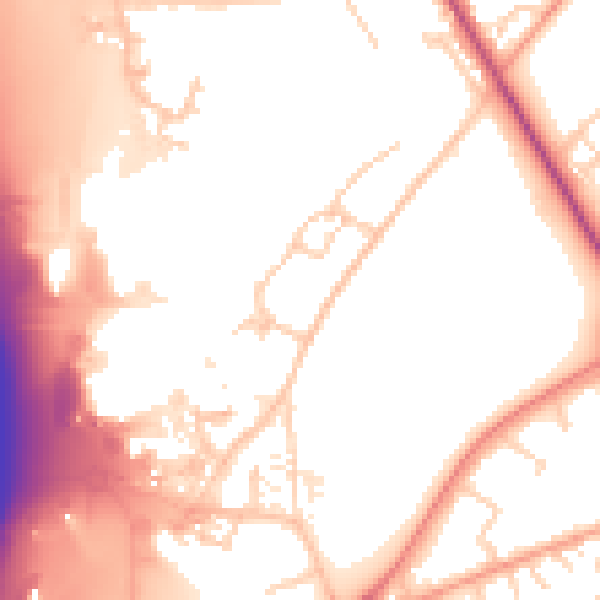 Daytime road noise heatmap for SO16 0BN