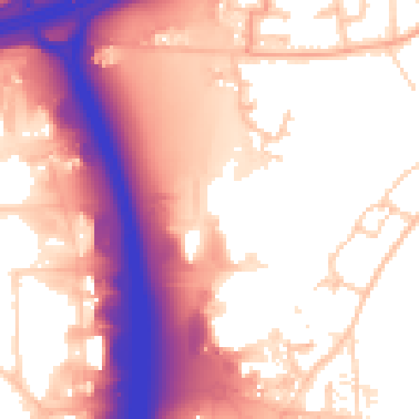 Daytime road noise heatmap for SO16 0BT