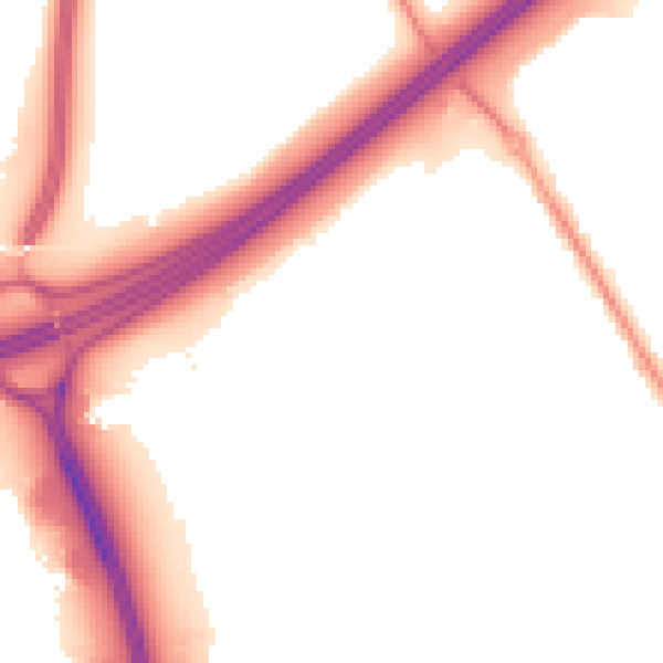 Night-time road noise heatmap for SO16 0TH