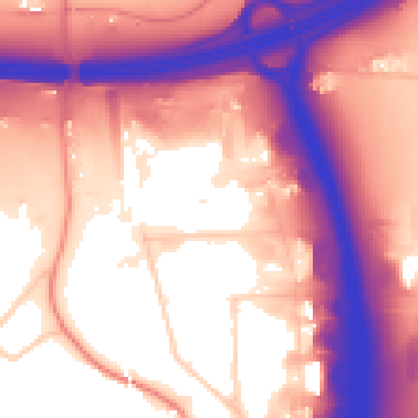 Daytime road noise heatmap for SO16 0WB