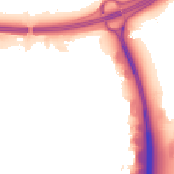 Night-time road noise heatmap for SO16 0WB