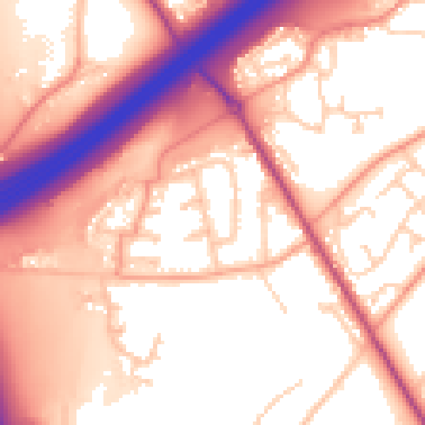 Daytime road noise heatmap for SO16 0XD