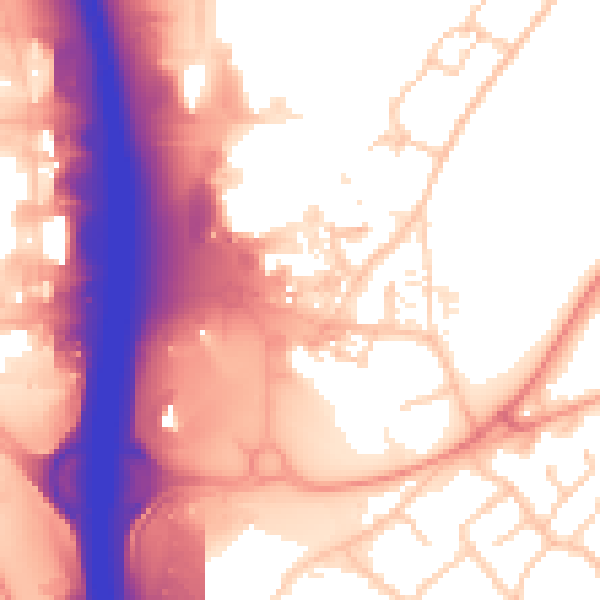 Daytime road noise heatmap for SO16 0XQ