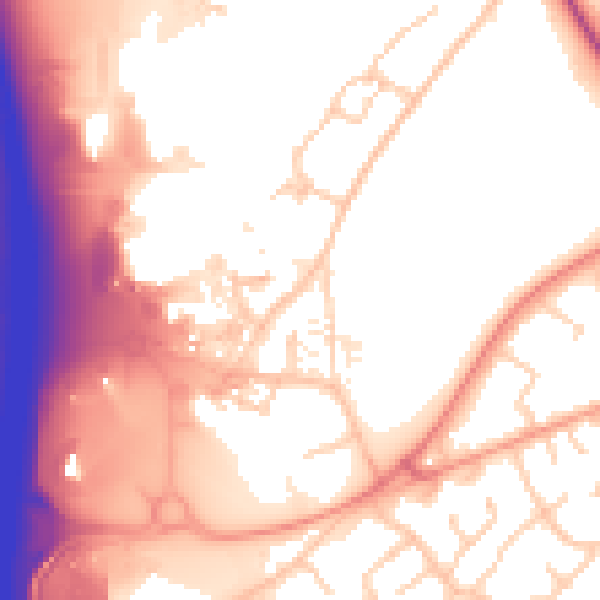 Daytime road noise heatmap for SO16 0XT