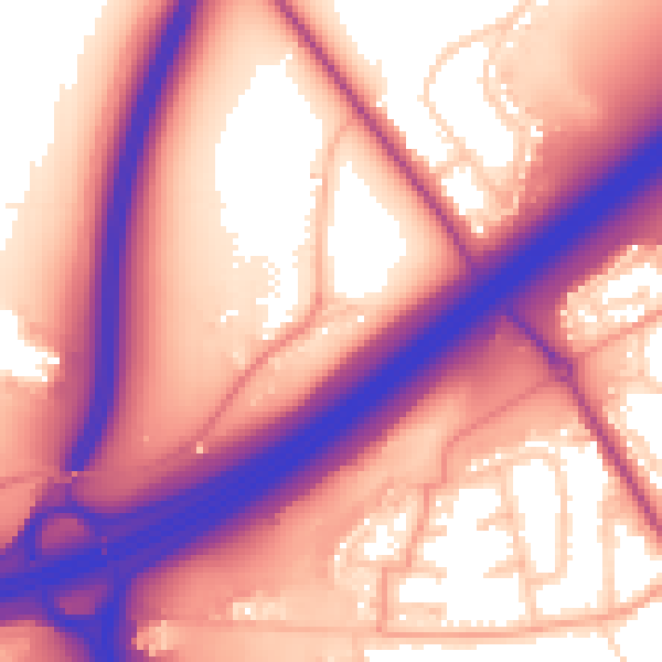 Daytime road noise heatmap for SO16 0XZ