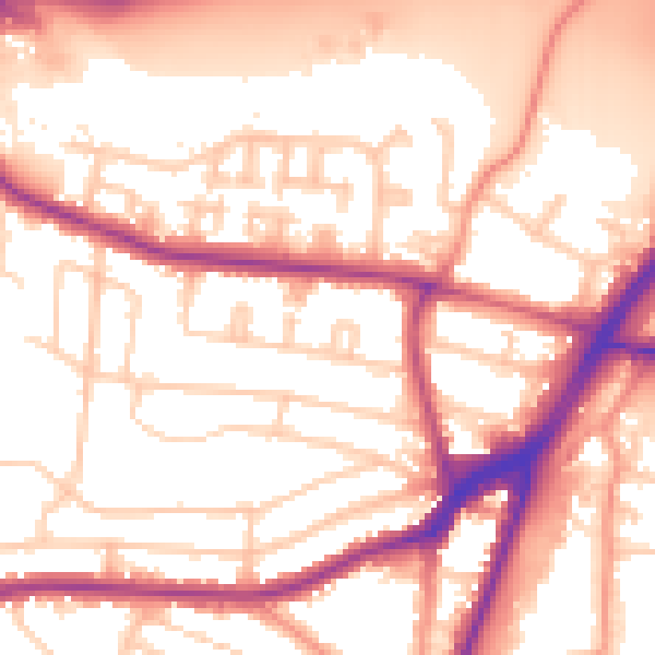 Daytime road noise heatmap for SO16 3DG