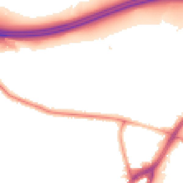 Night-time road noise heatmap for SO16 3DS