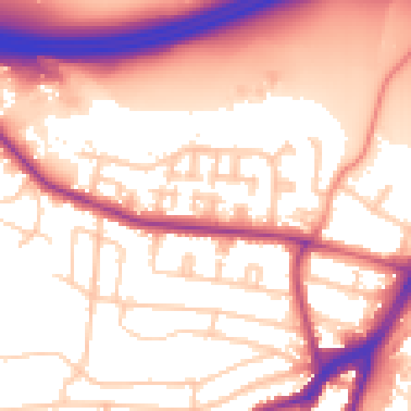 Daytime road noise heatmap for SO16 3DT