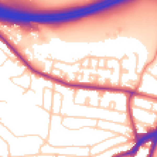 Daytime road noise heatmap for SO16 3EH