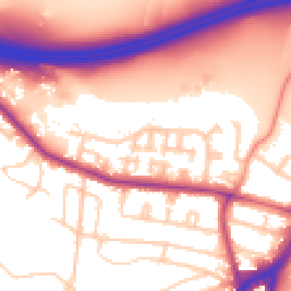 Daytime road noise heatmap for SO16 3EJ