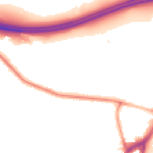 Night-time road noise heatmap for SO16 3EJ
