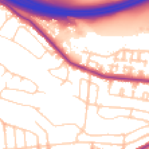 Daytime road noise heatmap for SO16 3FH