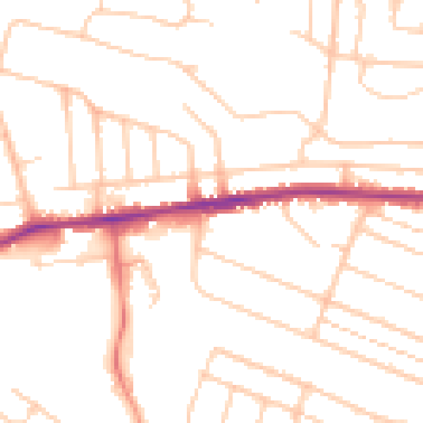 Daytime road noise heatmap for SO16 3HH