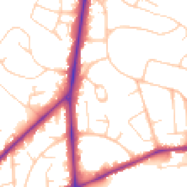 Daytime road noise heatmap for SO16 3HY