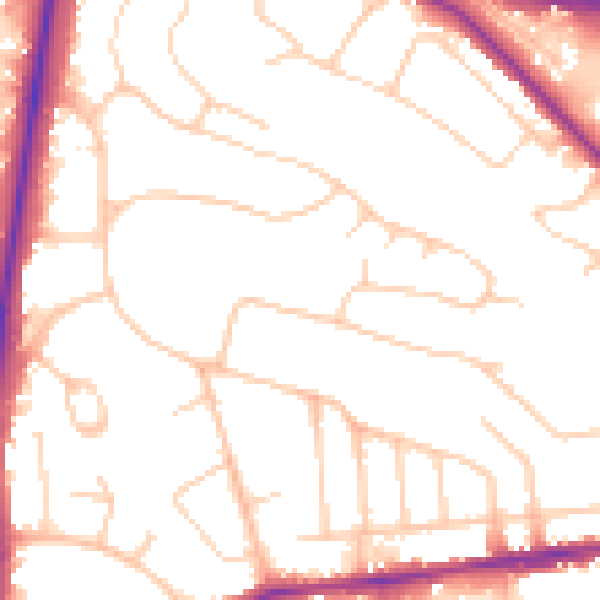 Daytime road noise heatmap for SO16 3NW