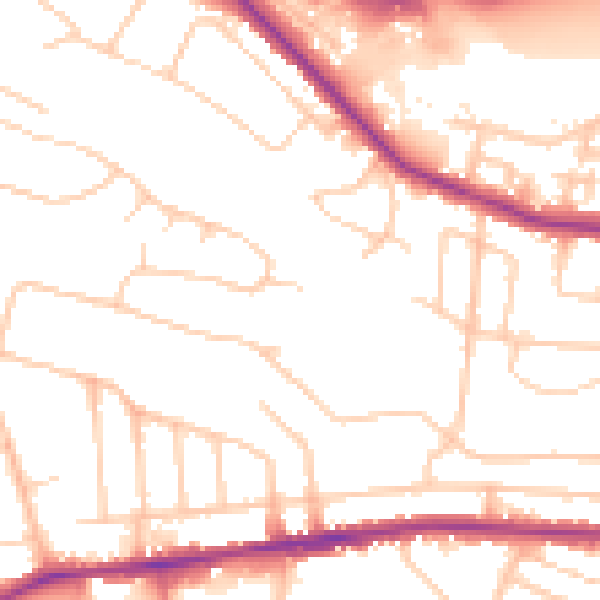 Daytime road noise heatmap for SO16 3PP